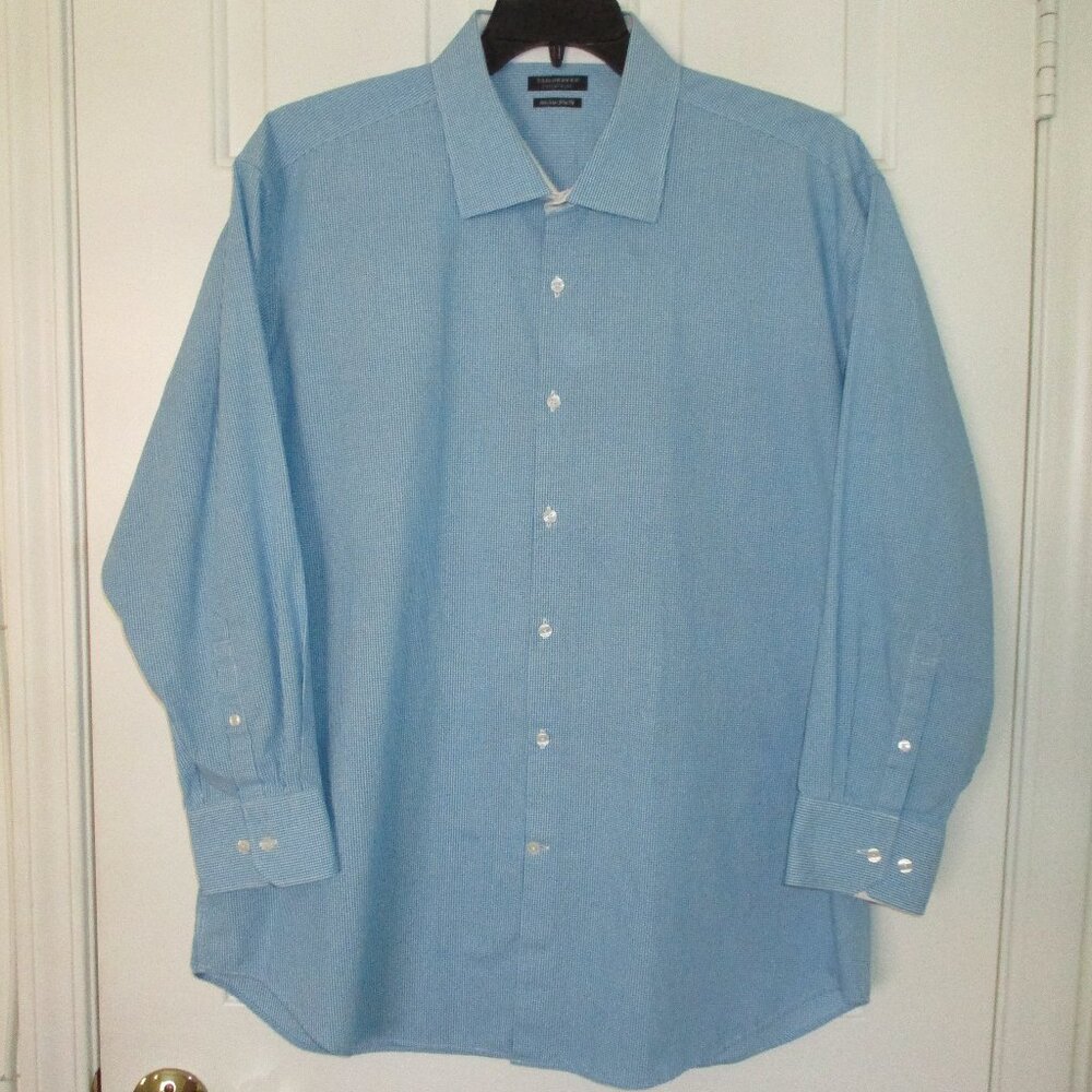 Tailorbyrd Mens L/S Blue Cotton Dress Shirt - Size 18.5/31*